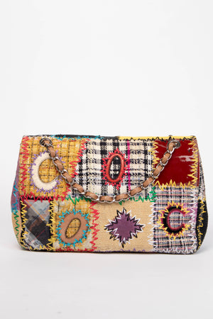 RARE 2010s Chanel Patchwork Single Jumbo Flap Shoulder Bag
