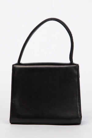 90s Chanel Black Lambskin Top Handle Bag 24k GHW