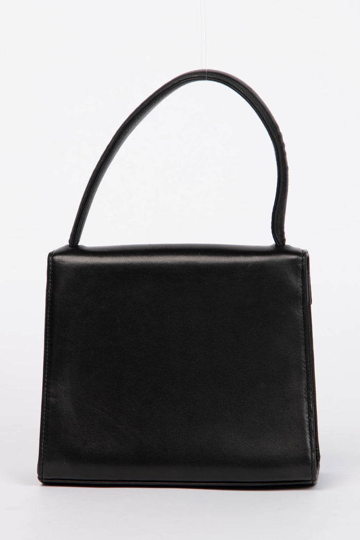 90s Chanel Black Lambskin Top Handle Bag 24k GHW