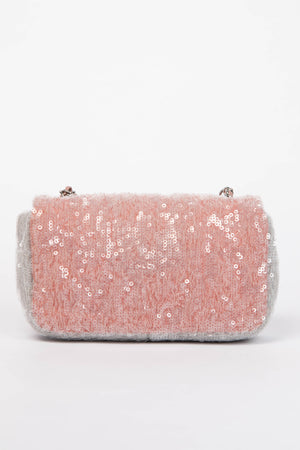 RARE 2018 Chanel Pastel Sequin Mini Flap Shoulder Bag
