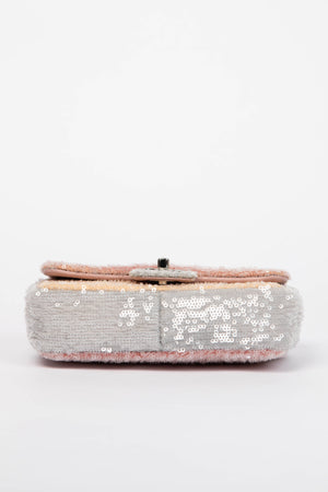 RARE 2018 Chanel Pastel Sequin Mini Flap Shoulder Bag