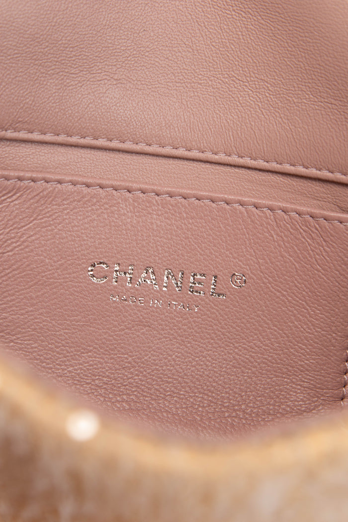 RARE 2018 Chanel Pastel Sequin Mini Flap Shoulder Bag
