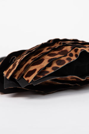 Vintage Yves Saint Laurent Leopard Print Pony Hair St Tropez Shoulder Bag