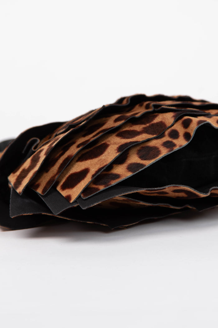 Vintage Yves Saint Laurent Leopard Print Pony Hair St Tropez Shoulder Bag