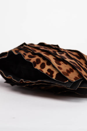 Vintage Yves Saint Laurent Leopard Print Pony Hair St Tropez Shoulder Bag