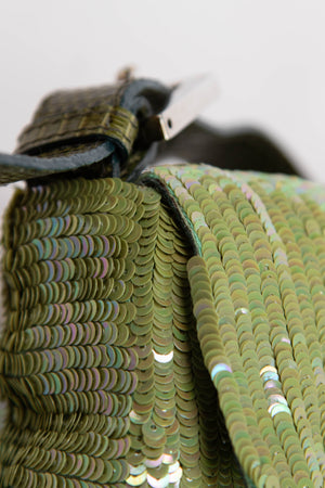 RARE Fendi Green Sequin and Python Leather Baguette Bag