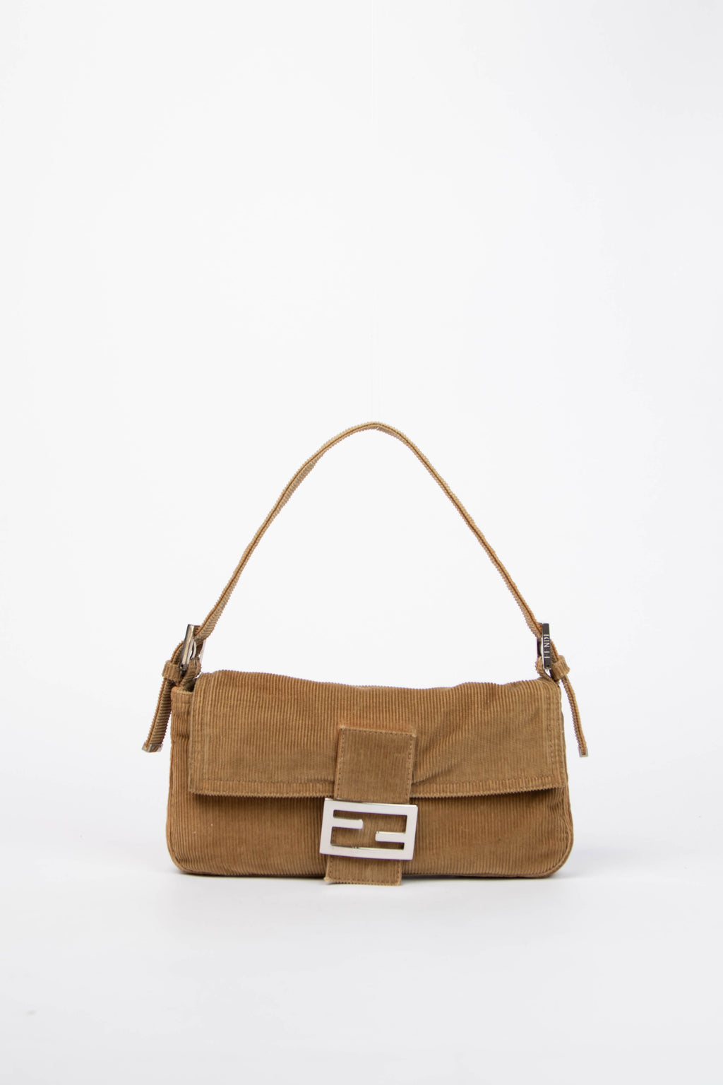 Vintage Fendi Corduroy Baguette Shoulder Bag