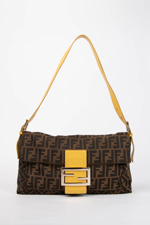 Vintage Fendi Zucca Monogram Crossbody Baguette Bag