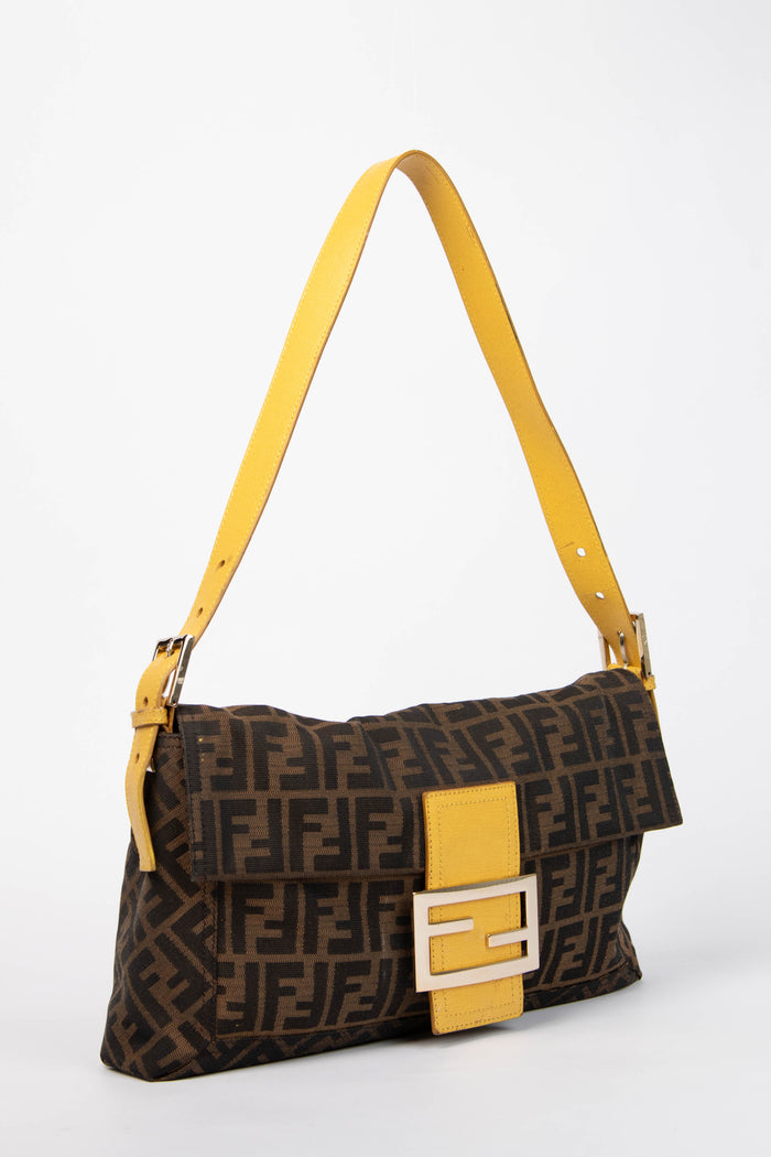 Vintage Fendi Zucca Monogram Crossbody Baguette Bag