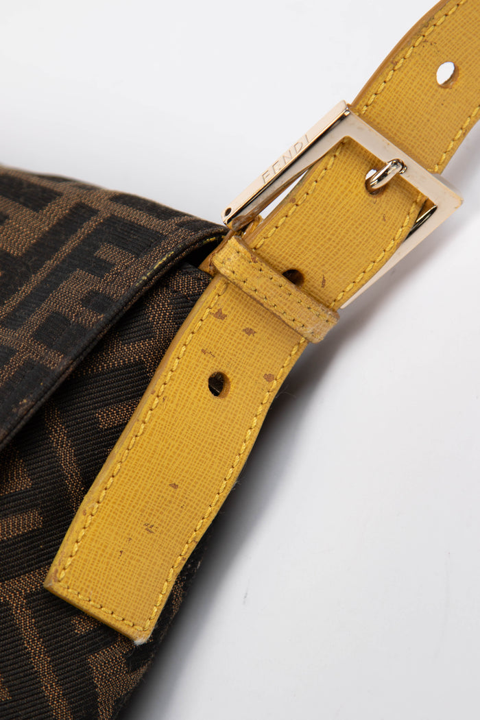 Vintage Fendi Zucca Monogram Crossbody Baguette Bag