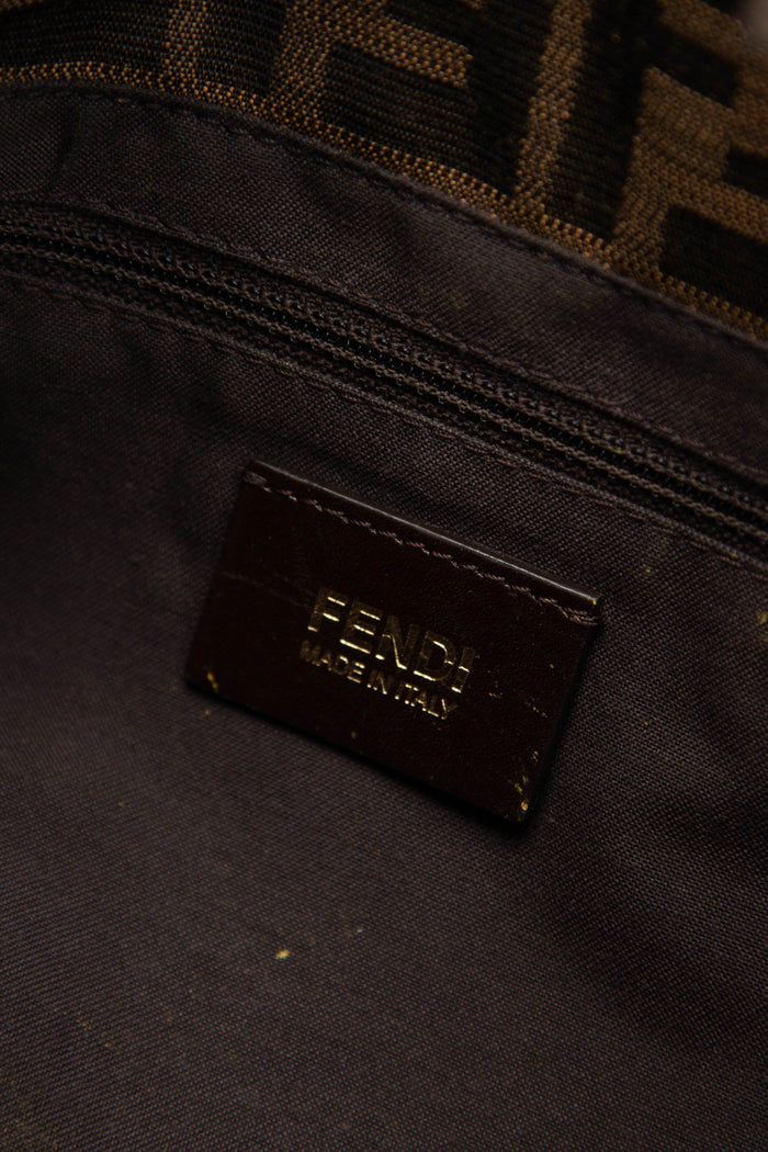 Vintage Fendi Zucca Monogram Crossbody Baguette Bag