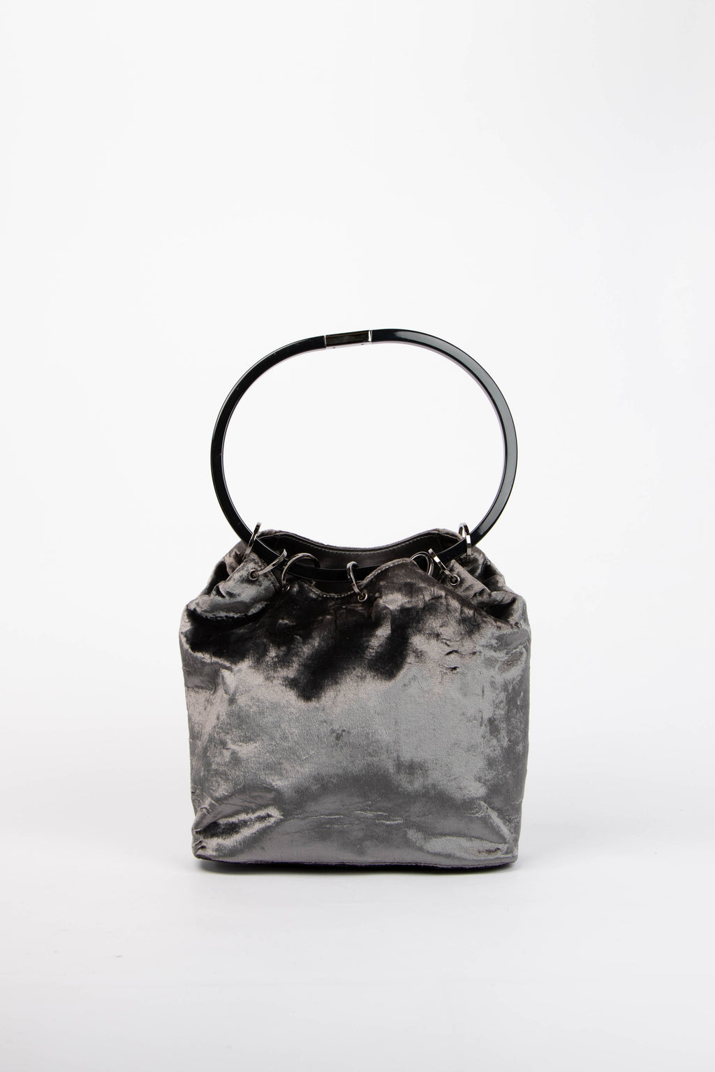 90s Tom Ford Gucci Grey Velvet  Bucket Bag