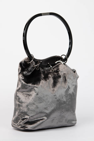 90s Tom Ford Gucci Grey Velvet  Bucket Bag