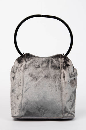 90s Tom Ford Gucci Grey Velvet  Bucket Bag