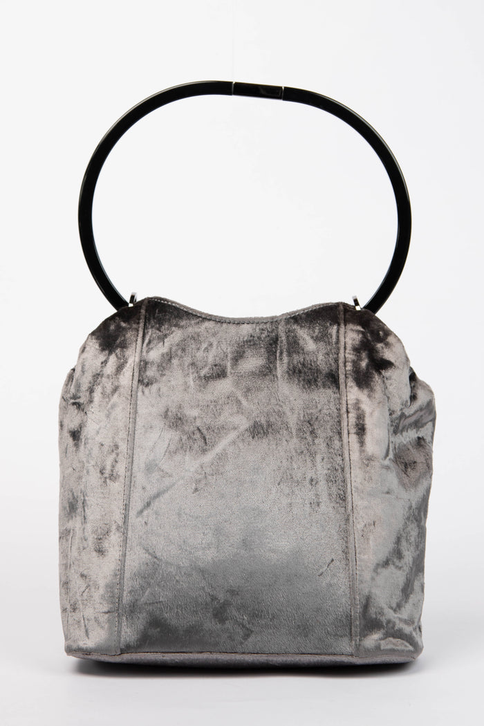 90s Tom Ford Gucci Grey Velvet  Bucket Bag