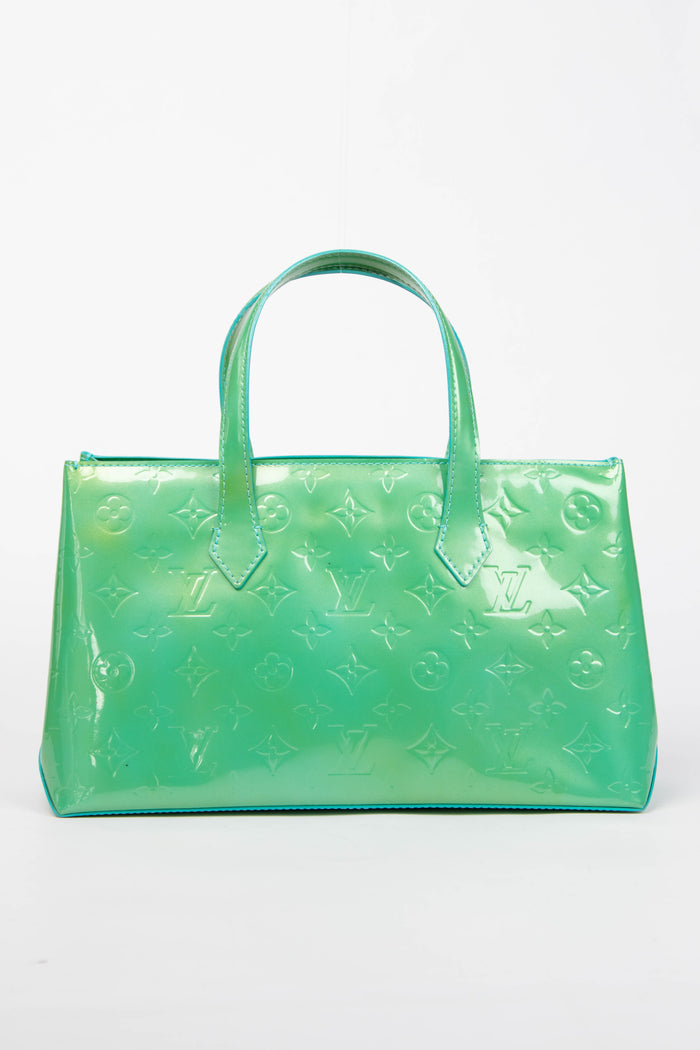 Vintage Louis Vuitton Green Monogram Vernis Wilshire Tote Bag