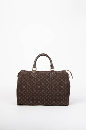 2000s Louis Vuitton Brown Monogram Mini Lin Speedy 30cm