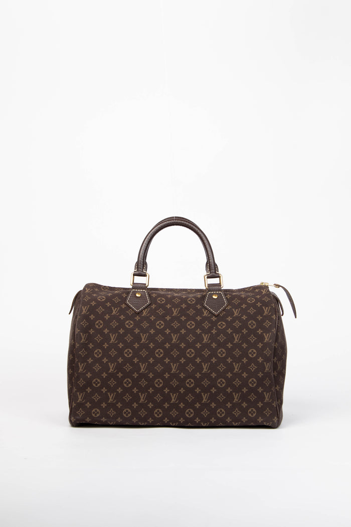 2000s Louis Vuitton Brown Monogram Mini Lin Speedy 30cm