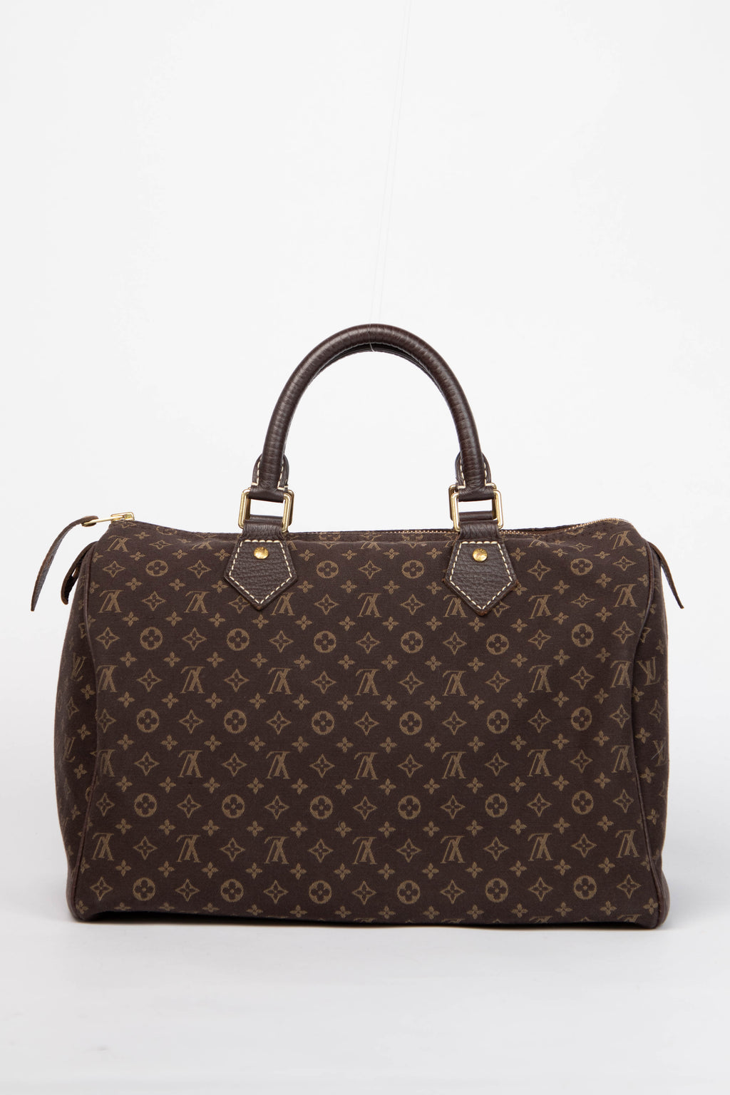 2000s Louis Vuitton Brown Monogram Mini Lin Speedy 30cm