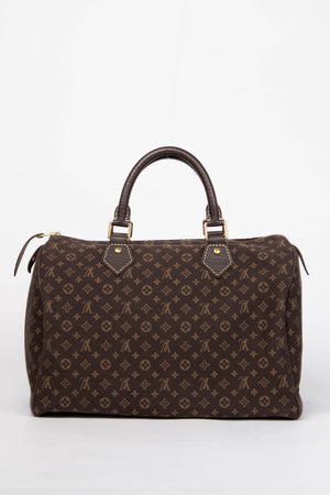 2000s Louis Vuitton Brown Monogram Mini Lin Speedy 30cm