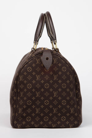 2000s Louis Vuitton Brown Monogram Mini Lin Speedy 30cm