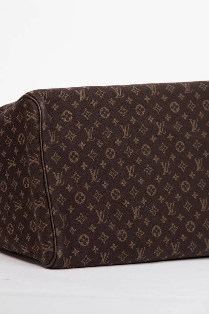 2000s Louis Vuitton Brown Monogram Mini Lin Speedy 30cm