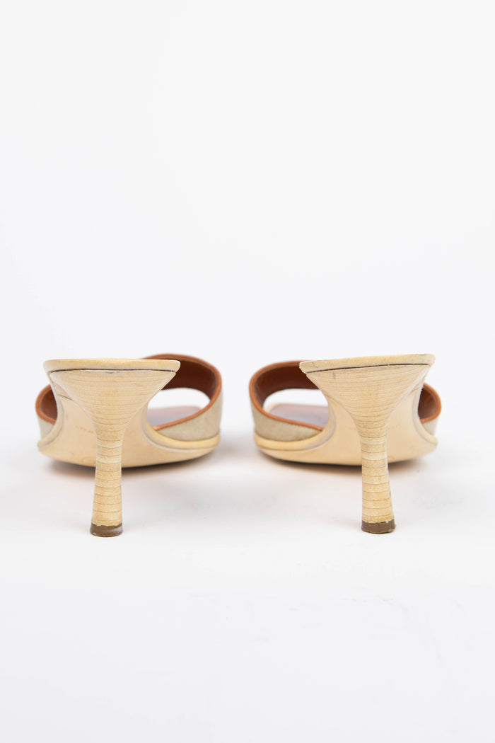 Vintage Chanel Canvas CC Mules (EU35)