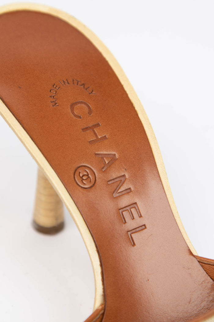 Vintage Chanel Canvas CC Mules (EU35)