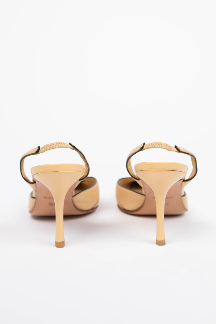 Vintage Chanel Black & Beige Pointed Kitten Heels (EU 36.5)