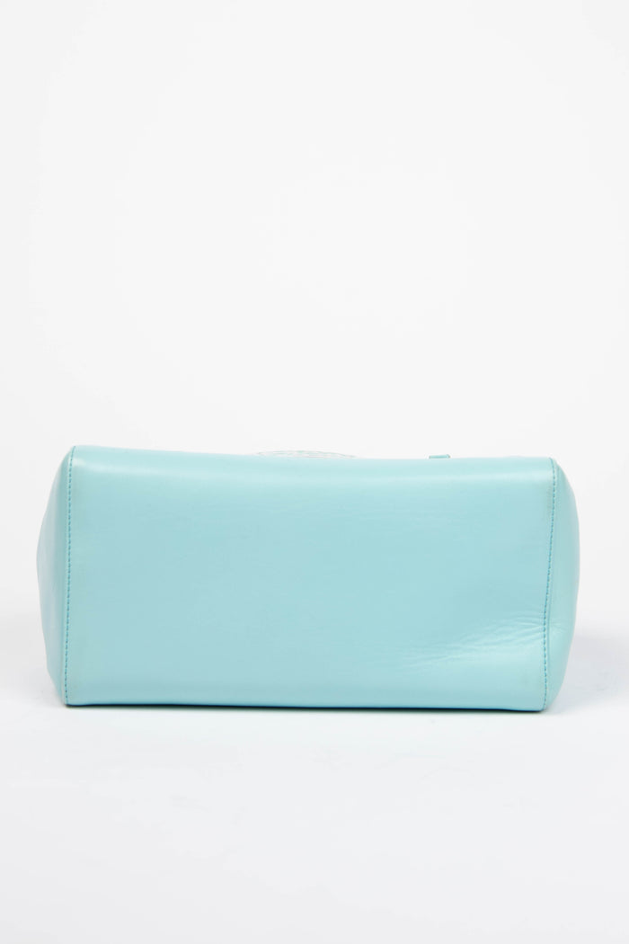 Vintage Fendi Blue Lambskin Boxy Shoulder Bag