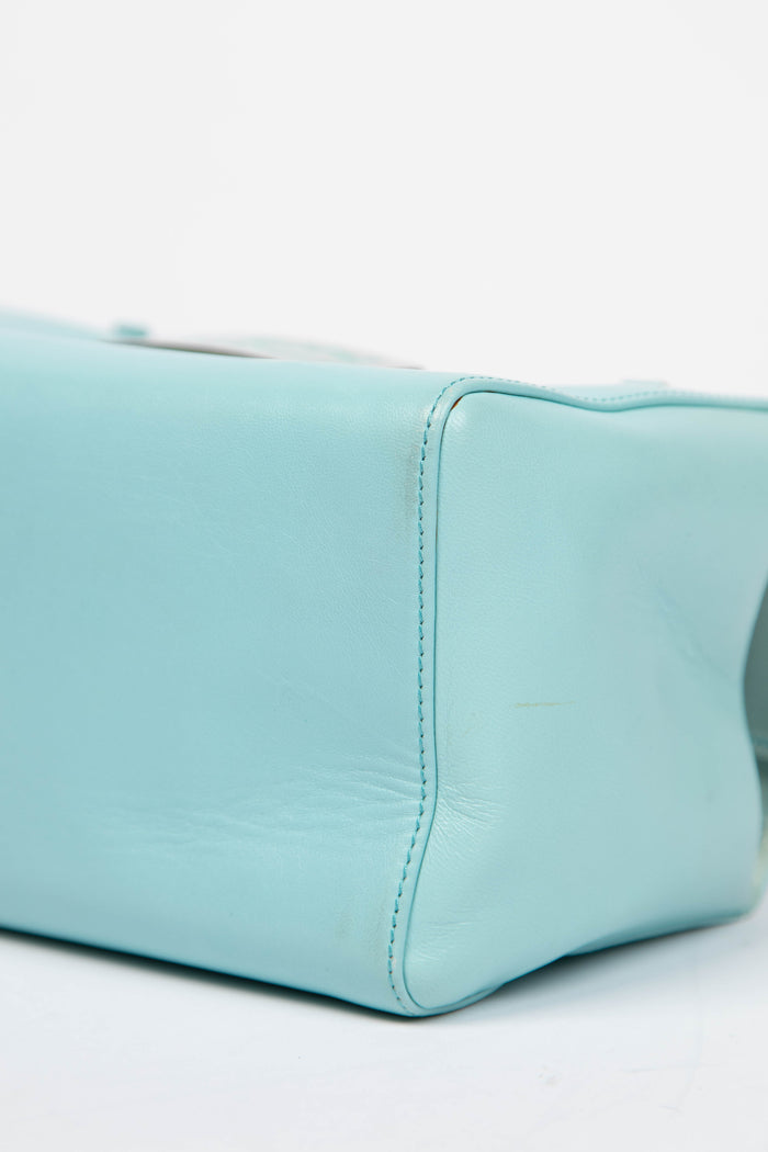 Vintage Fendi Blue Lambskin Boxy Shoulder Bag