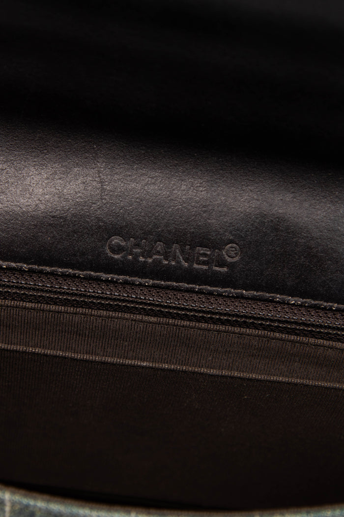 Vintage Chanel Denim Chocolate Bar Flap Shoulder Bag