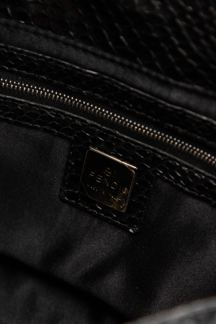 Vintage Fendi Black Sequin Baguette Shoulder Bag