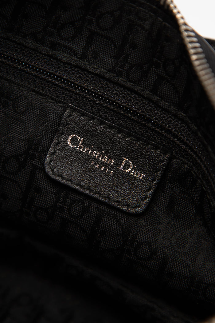 2004 Christian Dior Black Leather Peace and Love Shoulder Bag