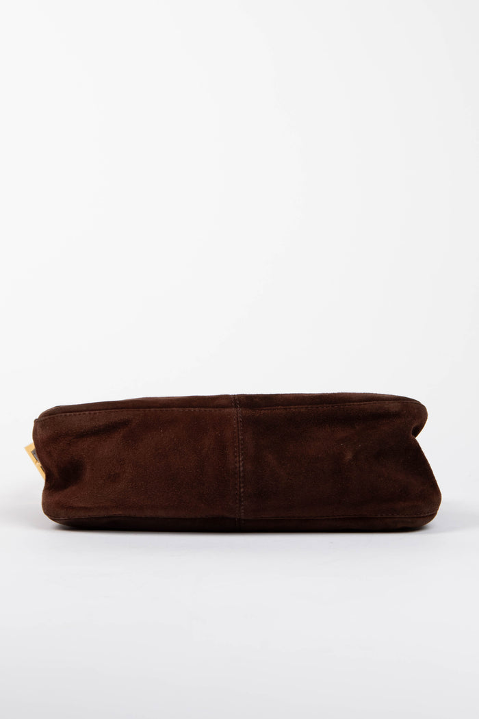 Vintage Fendi Brown Suede Shoulder Bag