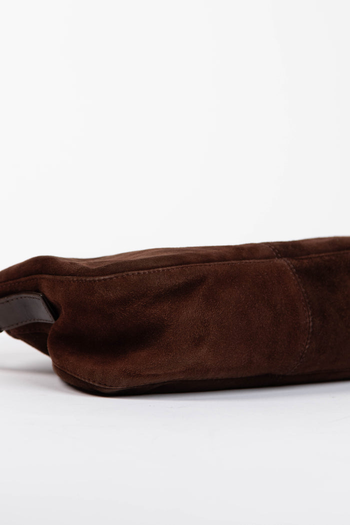 Vintage Fendi Brown Suede Shoulder Bag