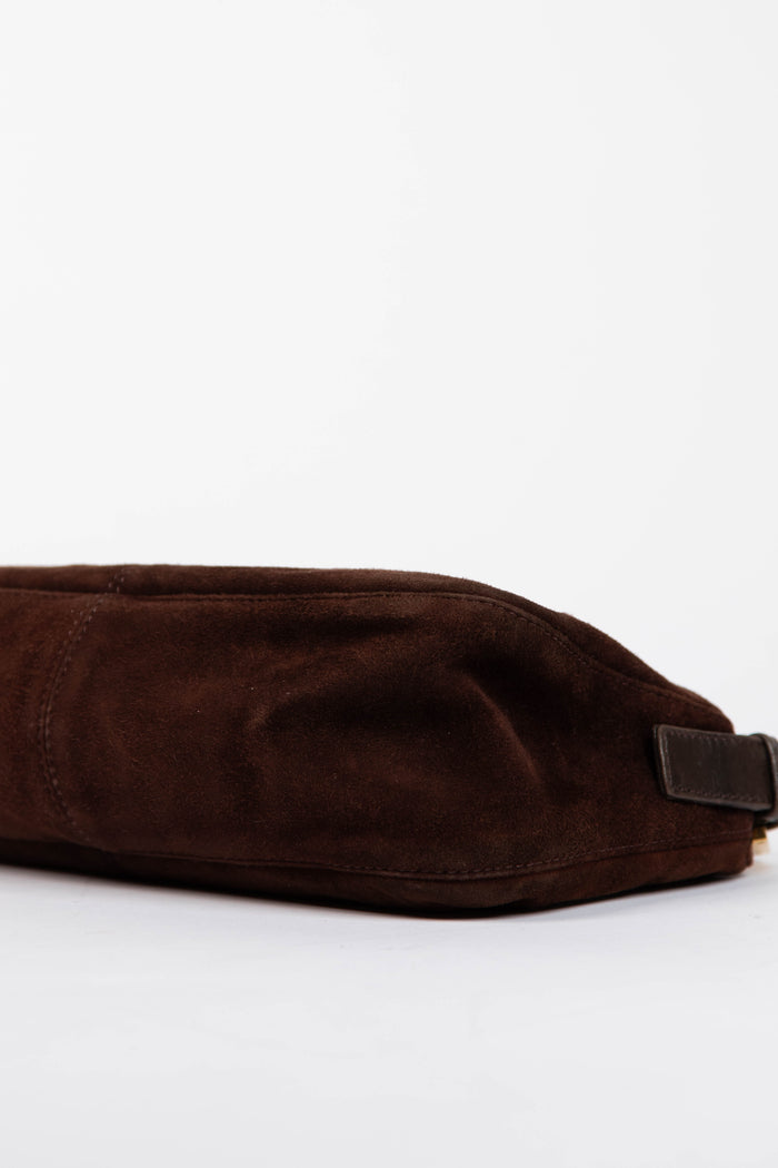 Vintage Fendi Brown Suede Shoulder Bag