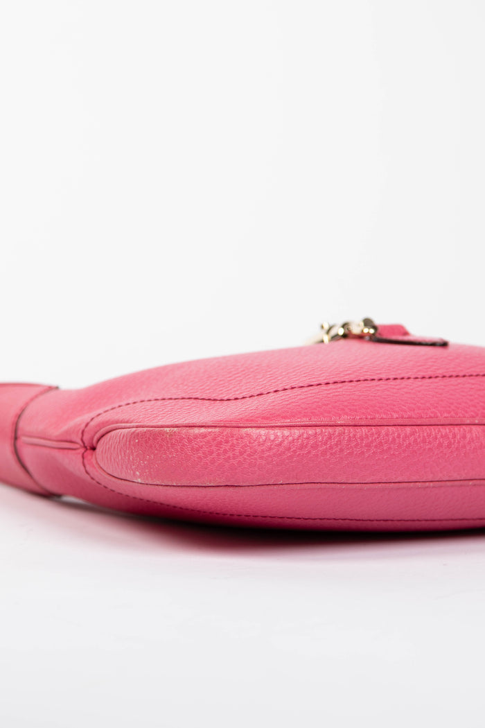 Vintage Gucci Pink Grained Leather Jackie Shoulder Bag