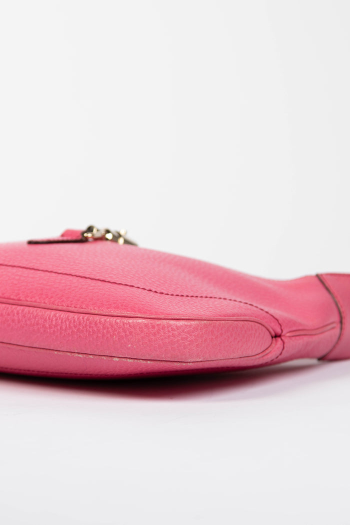 Vintage Gucci Pink Grained Leather Jackie Shoulder Bag