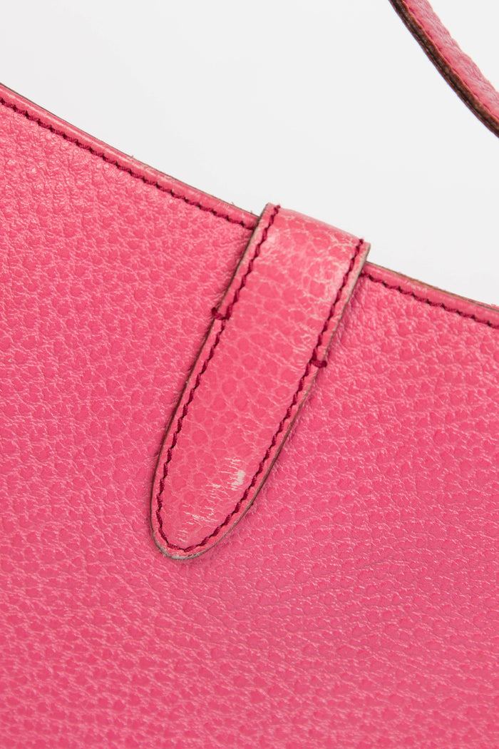 Vintage Gucci Pink Grained Leather Jackie Shoulder Bag