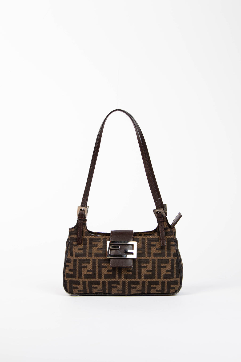 Vintage Fendi Zucca Monogram Canvas Small Shoulder Bag
