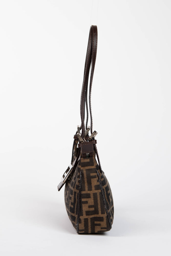 Vintage Fendi Zucca Monogram Canvas Small Shoulder Bag