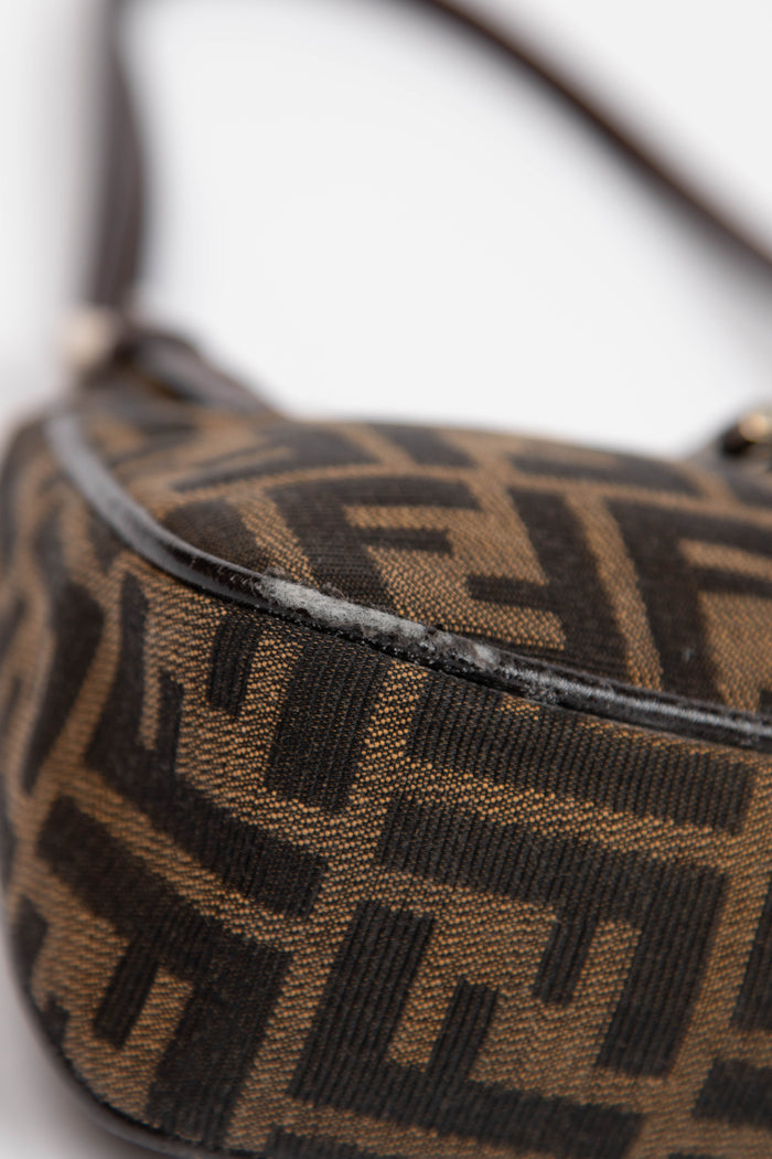 Vintage Fendi Zucca Monogram Canvas Small Shoulder Bag
