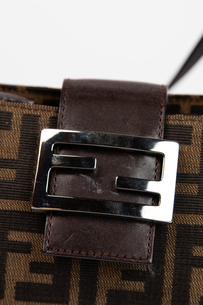 Vintage Fendi Zucca Monogram Canvas Small Shoulder Bag