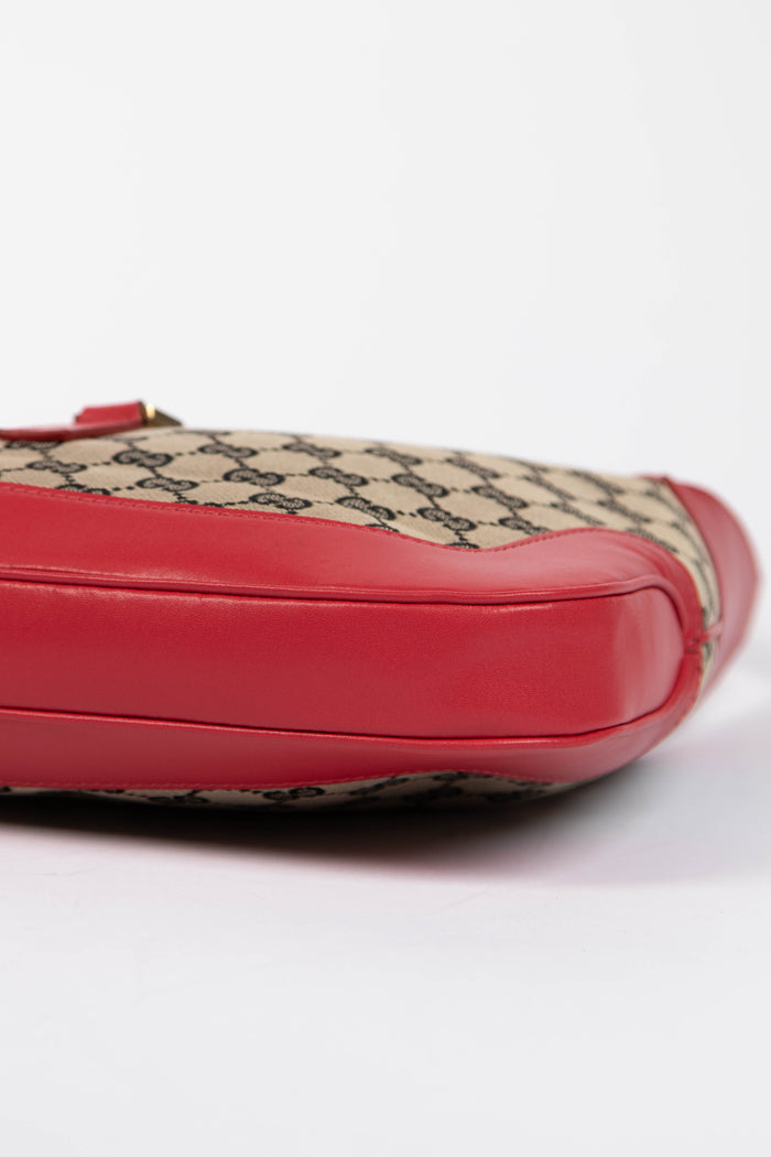 2000s Gucci Red Leather & Monogram Jackie Bag