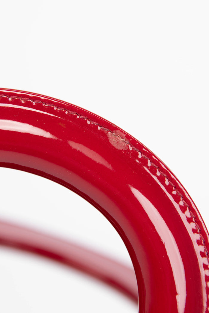 RARE Christian Dior Red Patent Leather Mini Lady Dior