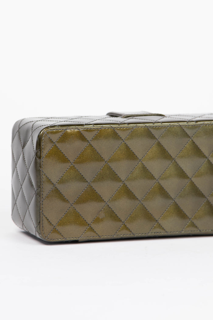 90s Chanel Khaki Small Vanity Top Handle