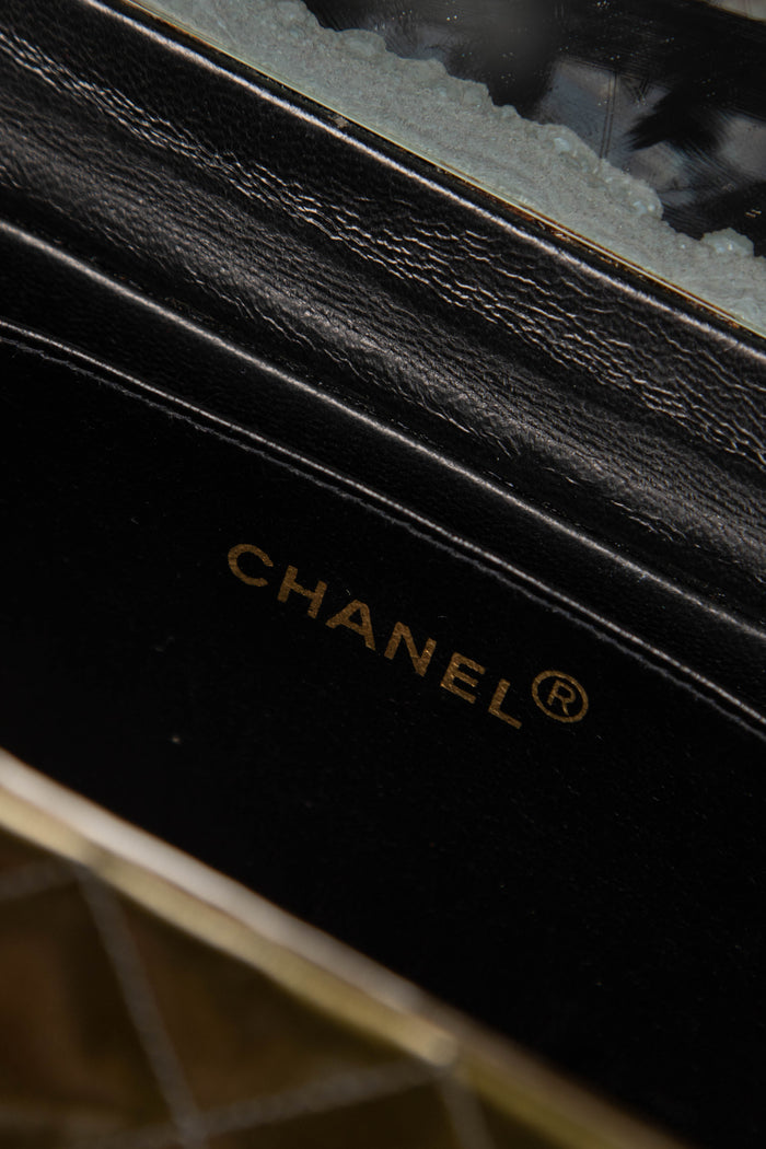 90s Chanel Khaki Small Vanity Top Handle