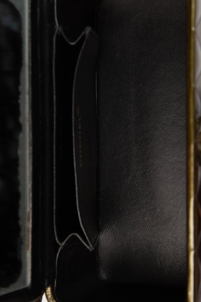 90s Chanel Khaki Small Vanity Top Handle