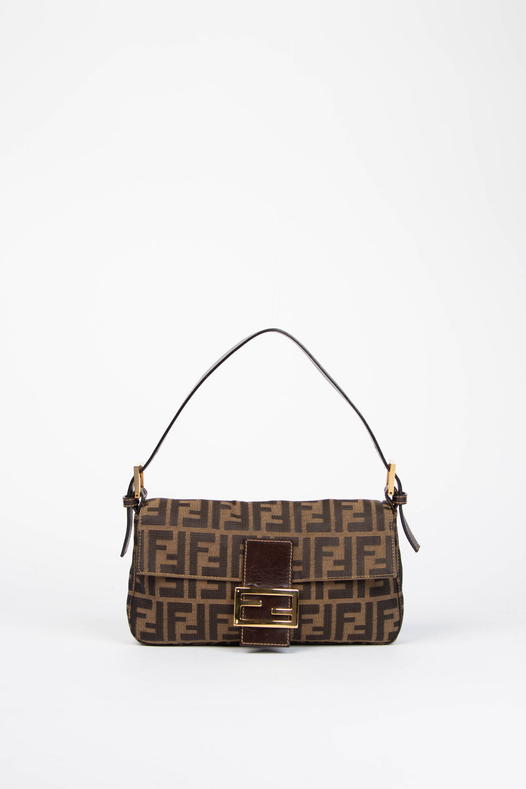 90s Fendi Zucca Baguette Monogram Shoulder Bag GHW